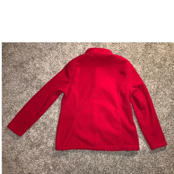 American Red Cross Port Authority Red Fleece Jacket Women's XL Full Zip Pockets - Picture 4 of 4